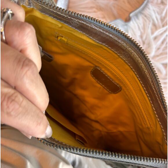 Velez Women's Weare Leather Gold Glitter Evening Tasseled Crossbody‎ Handbag - Picture 7 of 12